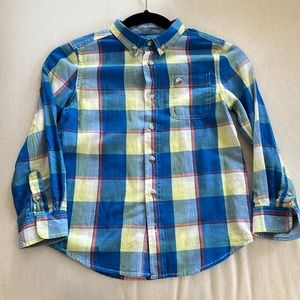 Cat and jack boys small 6/7 button up plaid shirt new with tags